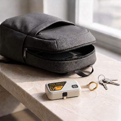 SPECIAL EDITION Grey Portable Keychain *Foldable Lightning Output* Power Bank - 5000 mAh