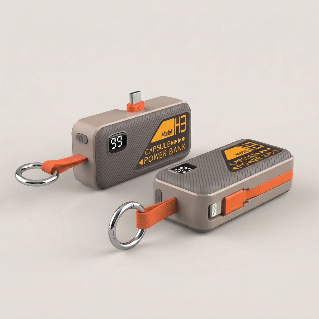 Gray Key Capsule USB-C and Lightning connector details